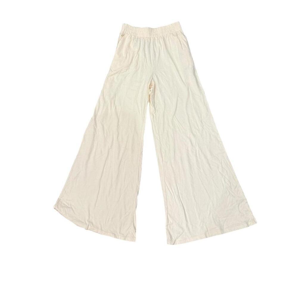 New Calme Wide Leg Relaxed Pants Size S White
